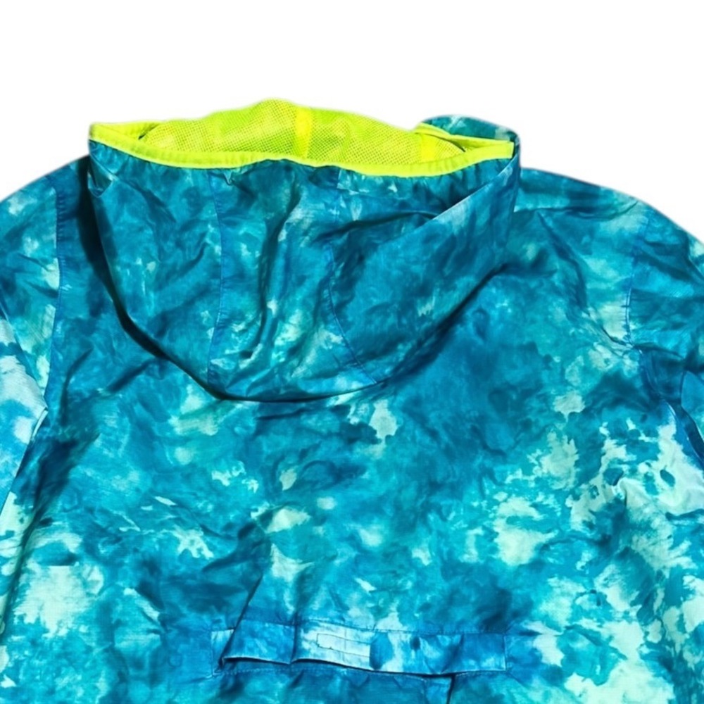 Lands End Windbreaker Kids XL 14/16 Blue Green Excellent Tie Dye Hooded Jacket - Picture 6 of 8